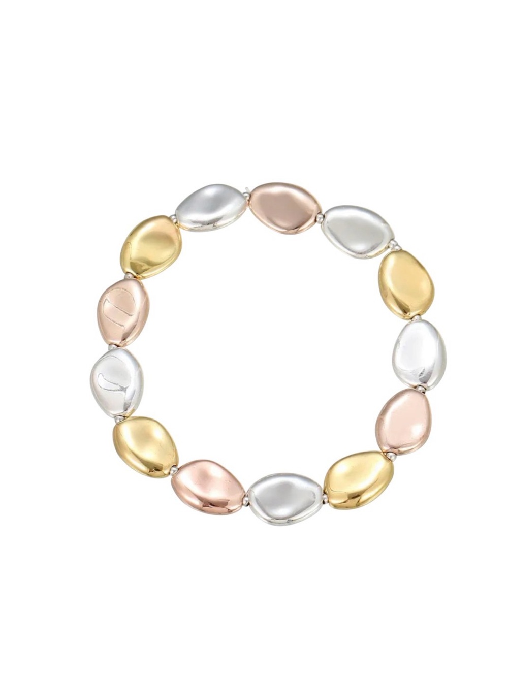 Tri-Tone Pebble Link Stretch Bracelet NWT - Picture 2 of 2